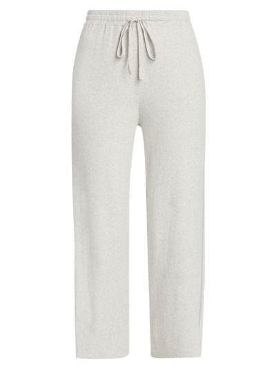 Shop Atm Anthony Thomas Melillo Women's Rib-knit Wide-leg Crop Pants In Ash Grey