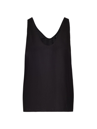 Shop Atm Anthony Thomas Melillo Women's Matte Silk Charmeuse Top In Black