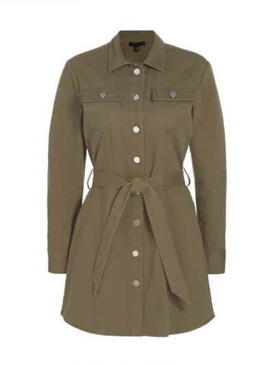 Shop Atm Anthony Thomas Melillo Women's Belted Cotton Twill Shirtdress In Army