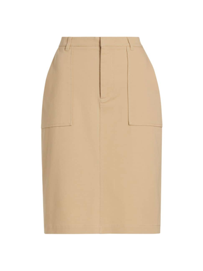 Shop Atm Anthony Thomas Melillo Women's Washed Cotton Twill Pencil Skirt In Shiitake