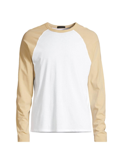 Shop Atm Anthony Thomas Melillo Men's Cotton Long-sleeve Baseball T-shirt In White Multi
