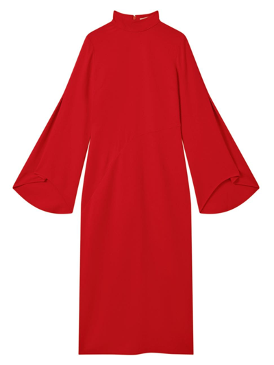Shop Reiss Women's Katya Jersey Midi-dress In Red