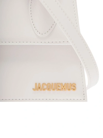 Shop Jacquemus 'le Chiquito Noeud' White Crossbody Bag With Logo Detail In Leather Woman