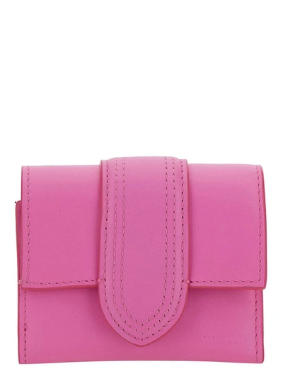 Shop Jacquemus 'le Compact Bambino' Pink Wallet With Magnetic Closure In Leather Woman