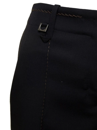 Shop Jacquemus 'le Pantalon Cordao' Black Pants With Pressed Pleats In Wool Woman