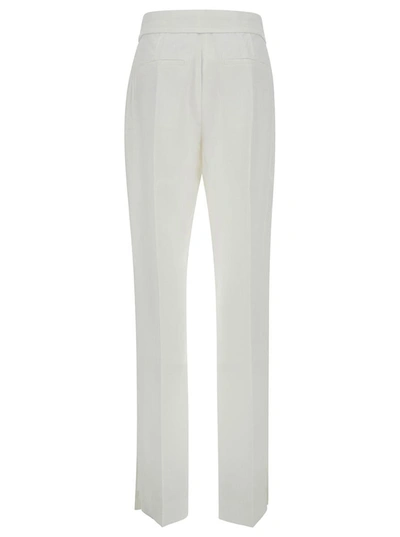 Shop Jacquemus 'le Pantalon Tibau' White Tailored High-waisted Pants In Cotton Woman