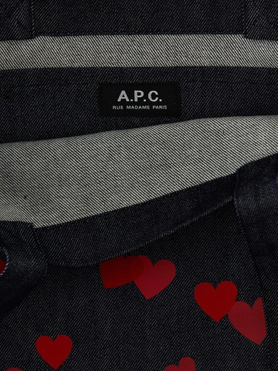 Shop Apc A.p.c. Valentine's Day Capsule 'lou' Shopping Bag In Blue