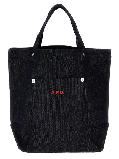 Shop Apc A.p.c. Valentine's Day Capsule 'thais Mini' Shopping Bag In Blue