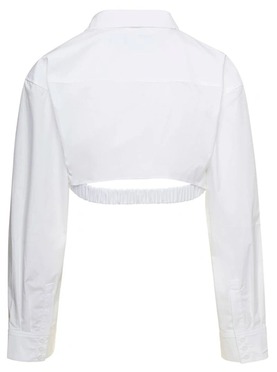 Shop Jacquemus 'la Chemise Bahia' White Cropped Shirt In Cotton Woman