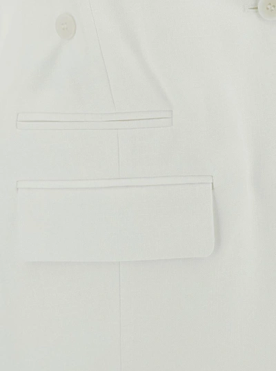 Shop Jacquemus 'la Veste Tibau' White Asymmetric Double-breasted Jacket In Viscose Woman