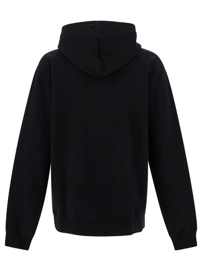 Shop Jacquemus 'le Hoodie Gros-grain' Black Hoodie With Logo Patch In Cotton Man