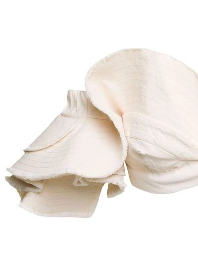 Shop Jacquemus Off-white La Brassiere Artichaut Top In Cotton Woman