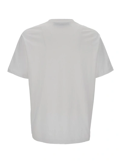 Shop Apc White Printed Crew Neck T-shirt In Cotton Man