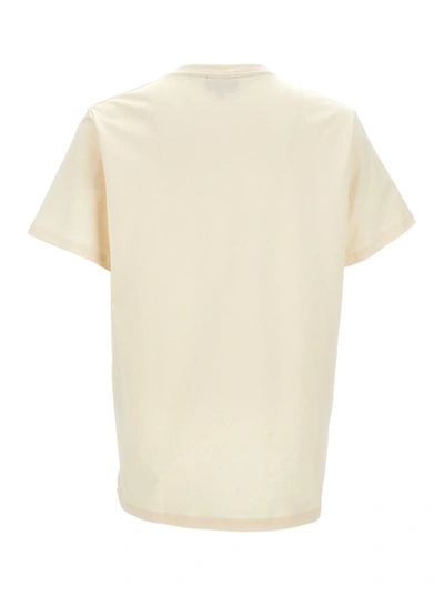 Shop Apc Ivory White 'raymond' Crew Neck T-shirt In Cotton Man In Beige