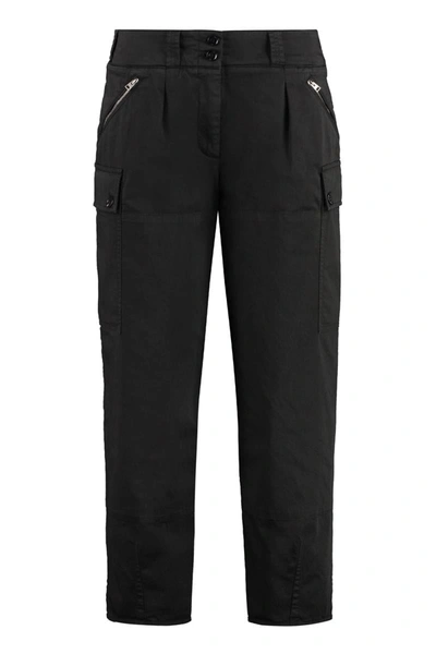 Tom Ford Black Pleated Cargo Trousers In Black
