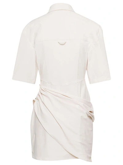 Shop Jacquemus White Shirt Dress La Robe Camisa In Cotton Blend Woman