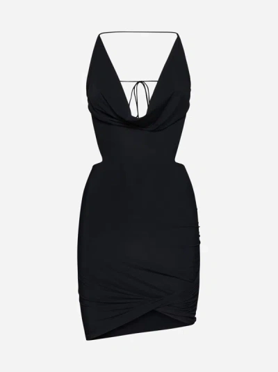 Shop Amazuìn Ester Mini Dress In Deep Black