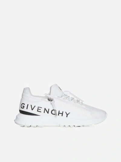 Shop Givenchy Spectre Zip Runners Leather Sneakers In White