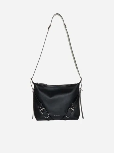 Shop Givenchy Voyou Leather Crossbody Bag In Black