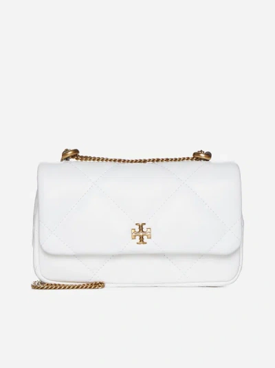 Shop Tory Burch Kira Quilted Leather Mini Bag In White
