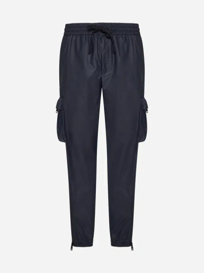 Shop Dolce & Gabbana Nylon Cargo Trousers In Dark Blue