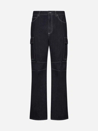 Shop Dolce & Gabbana Cargo Jeans In Dark Blue