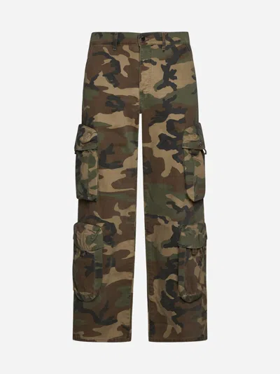 Shop Amiri Utility Cotton Cargo Pants In Green,camo