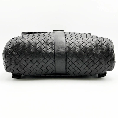 Shop Bottega Veneta Intrecciato Black Leather Backpack Bag ()