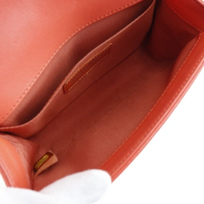 Pre-owned Chanel Boy Red Leather Shoulder Bag ()