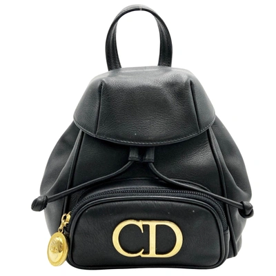 Shop Dior Black Leather Backpack Bag ()