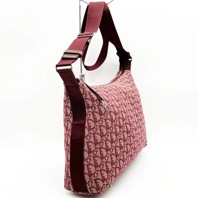 Shop Dior Trotter Red Canvas Shoulder Bag ()