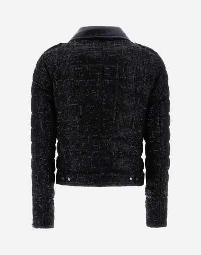 Herno Sequin Embroidery Bomber Jacket In Black