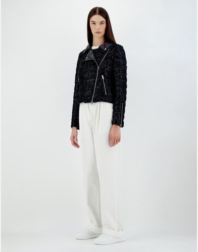 Herno Sequin Embroidery Bomber Jacket In Black