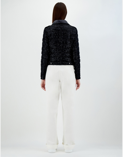 Herno Sequin Embroidery Bomber Jacket In Black