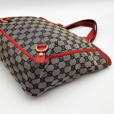 Shop Gucci Abbey Brown Canvas Tote Bag ()