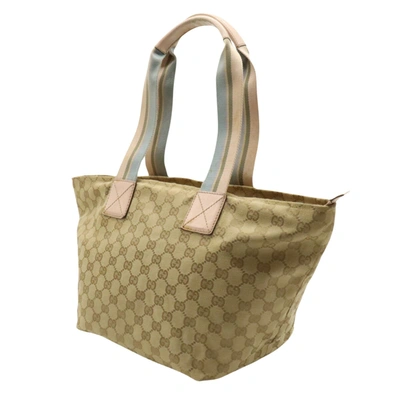 Shop Gucci Gg Canvas Beige Canvas Tote Bag ()