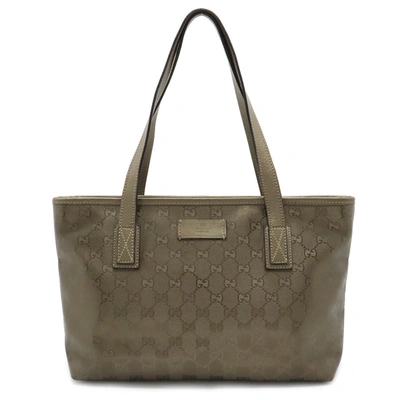 Shop Gucci Gg Imprimé Khaki Canvas Tote Bag ()