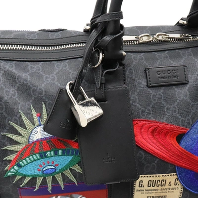 Shop Gucci Gg Supreme Black Leather Travel Bag ()
