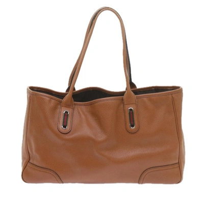 Shop Gucci Princy Brown Leather Shoulder Bag ()