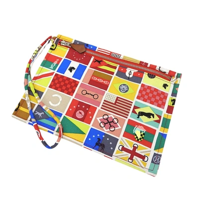 Shop Hermes Hermès Multicolour Silk Clutch Bag ()