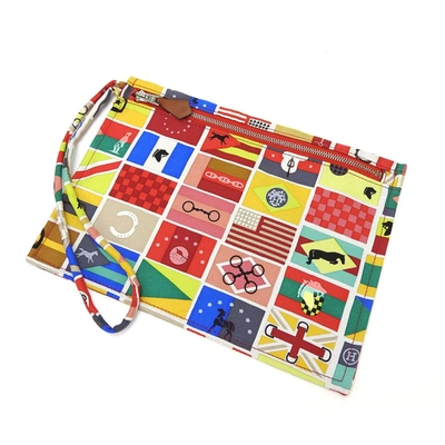 Shop Hermes Hermès Multicolour Silk Clutch Bag ()