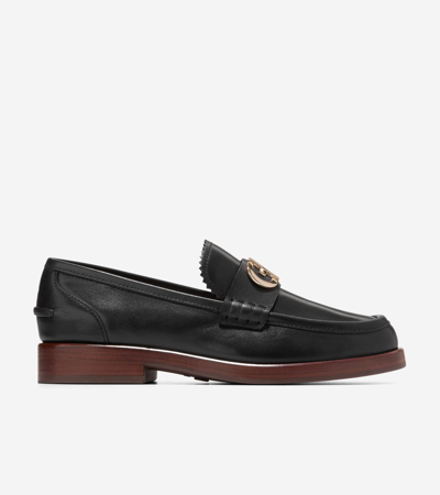 Shop Cole Haan Christyn Penny Loafer In Black-gold