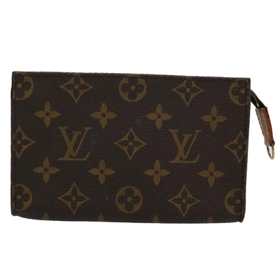 Pre-owned Louis Vuitton Poche Toilette 15 Brown Canvas Clutch Bag ()