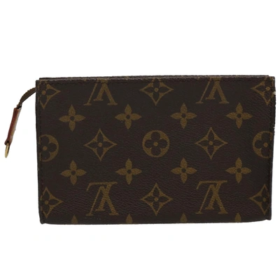 Pre-owned Louis Vuitton Poche Toilette 15 Brown Canvas Clutch Bag ()
