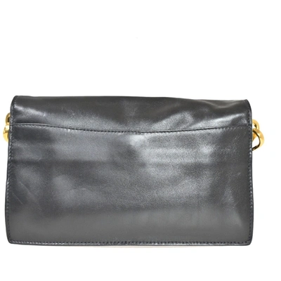 Shop Prada Spazzolato Nero Black Leather Shoulder Bag ()