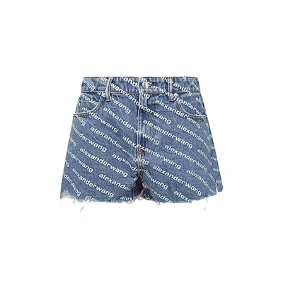 Shop Alexander Wang Shorts In Deep Blue/white