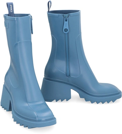 Shop Chloé Betty Rubber Boots In Blue