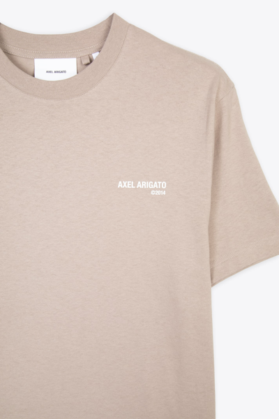 Shop Axel Arigato Legacy T-shirt Beige Cotton T-shirt With Chest Logo - Legacy T-shirt