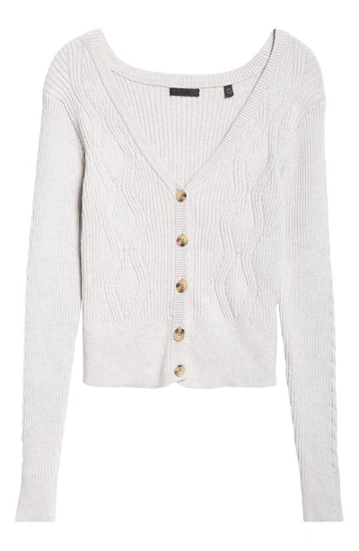 Shop Atm Anthony Thomas Melillo Mixed Stitch Cotton & Cashmere V-neck Sweater In Ash Grey