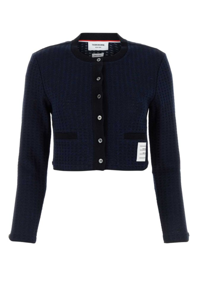 Shop Thom Browne Signature 4 In Navy